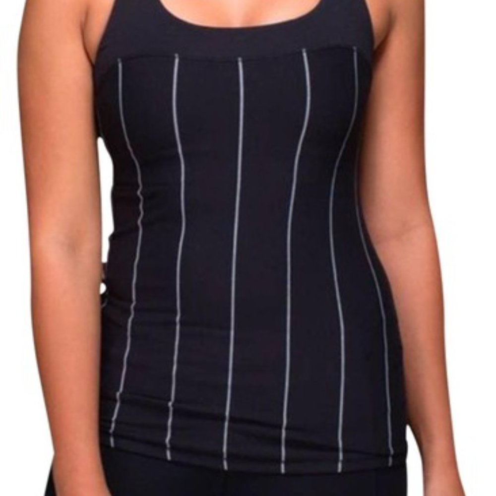 Lululemon Run: First Base Tank Black White Striped